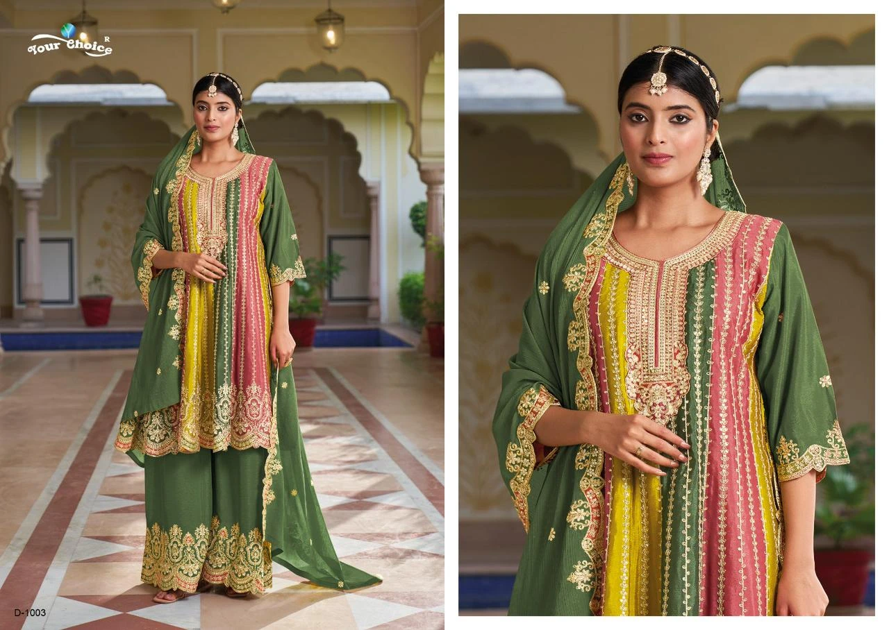 Your Choice Orra Heavy Chinon Wholesale Readymade Designer Suit Catalog — Wholesale Salwar Suits, MPA wholesale from Surat — view 2
